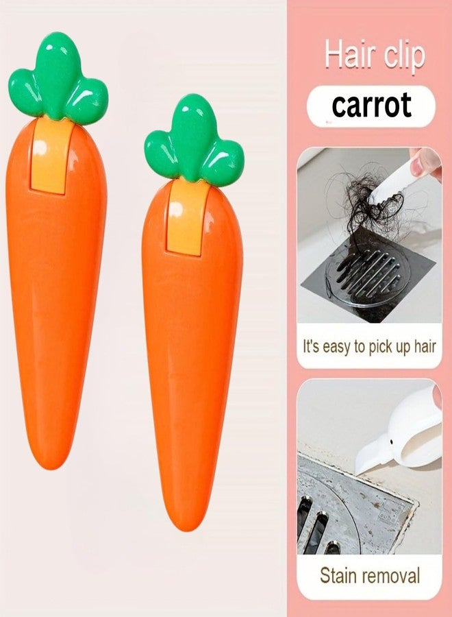 SHOPONIL 1Pc Drain Hair Catcher, Carrot Shaped Wall Mounted Drain Hair Catcher, Hair tweezer Cleaning Clip Tool Avoid clogged drains for Bathroom,Shower Room,Kitchen,Stain Cleaner Around Sink - Image 5